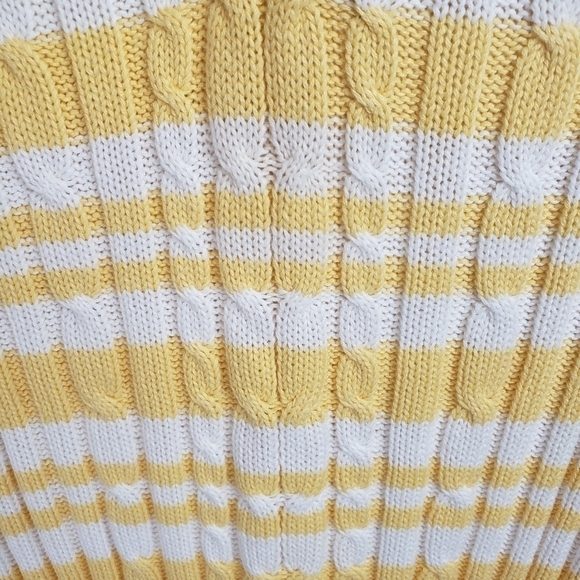 Faded Glory VNeck Yellow and White Striped Sweater Sz XL - Picture 5 of 8